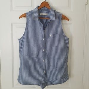 A&F striped collared tank